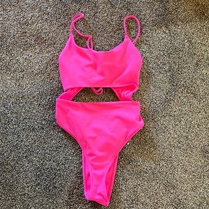 LA Hearts cut out one piece bathing suit